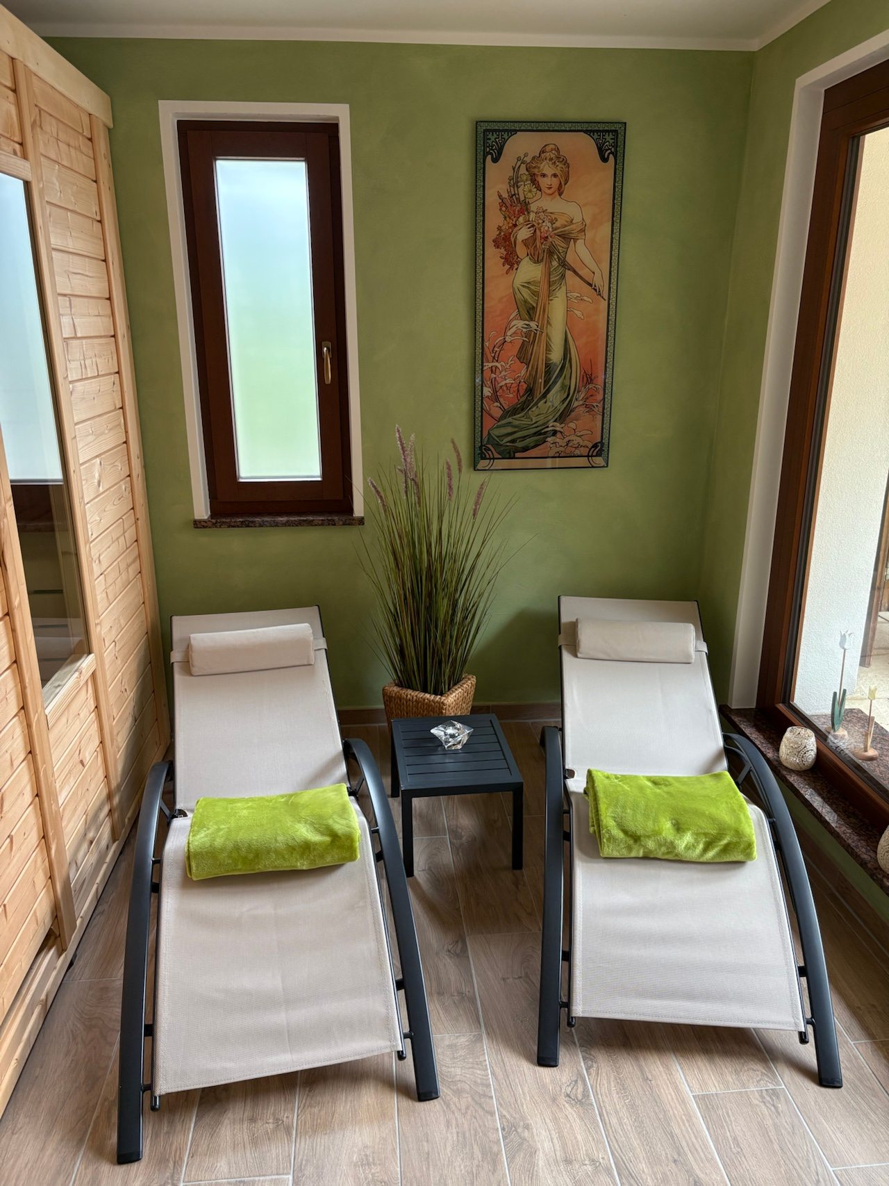 Ruhebereich bei der Sauna